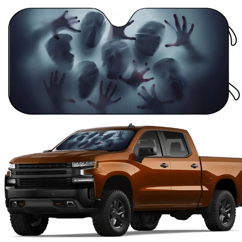 1pc Ghost Hand Car Sunshade | Foldable, Suction-Cup Installation, Universal Fit, High-Definition, Privacy Protection, Enhances C
