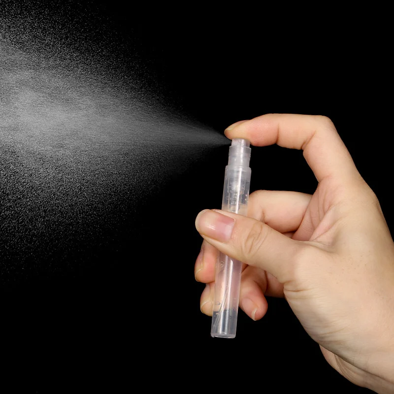 50/100/200pcs 2ML 3ML 5ML Bottiglia di profumo portatile in plastica trasparente Atomizzatore Bottiglia spray Mini campione Provetta Fiale in PET sottile