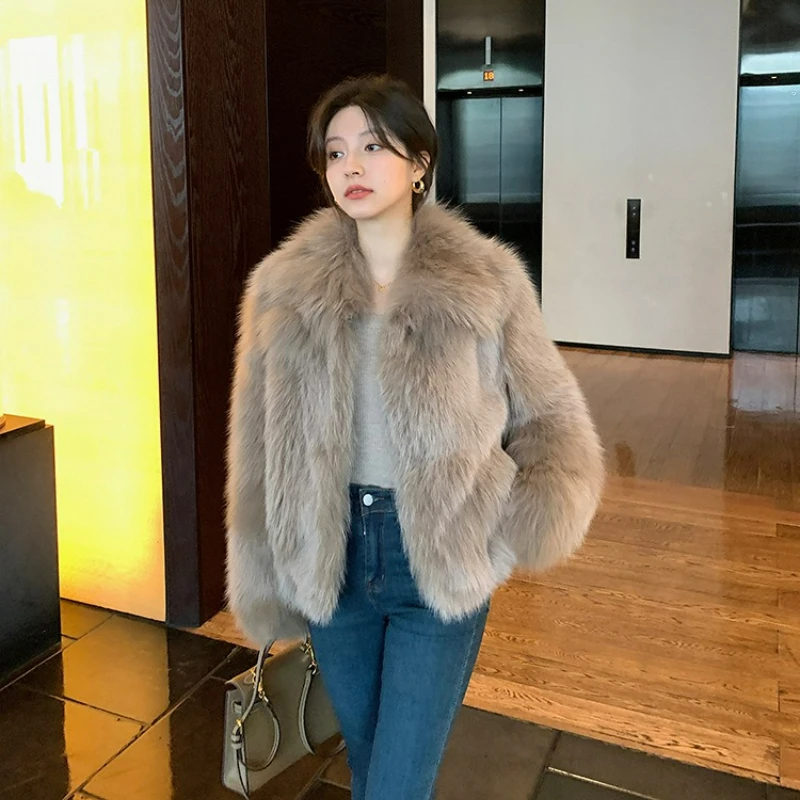 新ファッション社交界スタイル 海寧産フォックスファーコート 2026年冬 レディースファー ジャケット 厚手襟付き 小柄な女性向けベストセラー