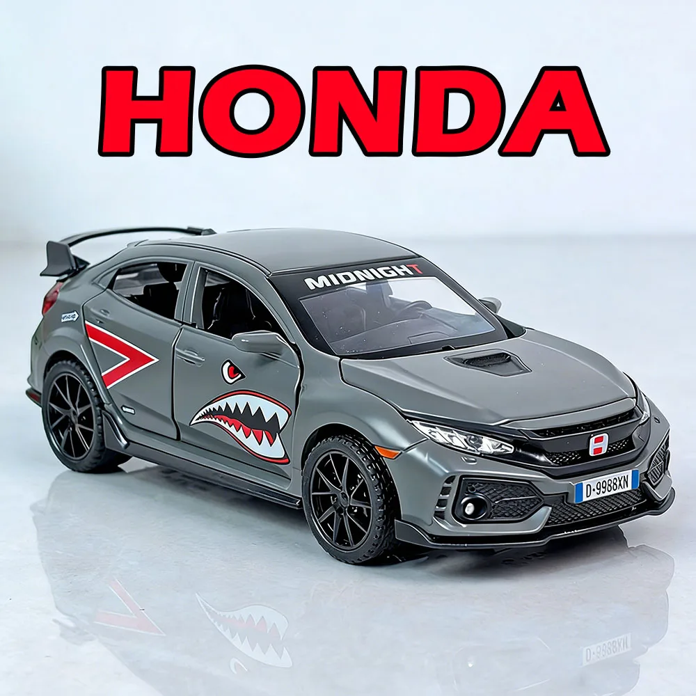 

Масштабная модель автомобиля Honda Civic TYPE-R NXS 1:32 из сплава, со звуком и светом, с откидными дверями, инерционным механизмом, миниатюрный транспорт, изысканный подарок