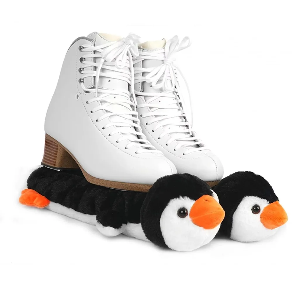 soft-plush-ice-skate-covers-anti-scratch-penguin-hockey-skate-covers-cute-animal-elastic-figure-skating-guards-children-adult