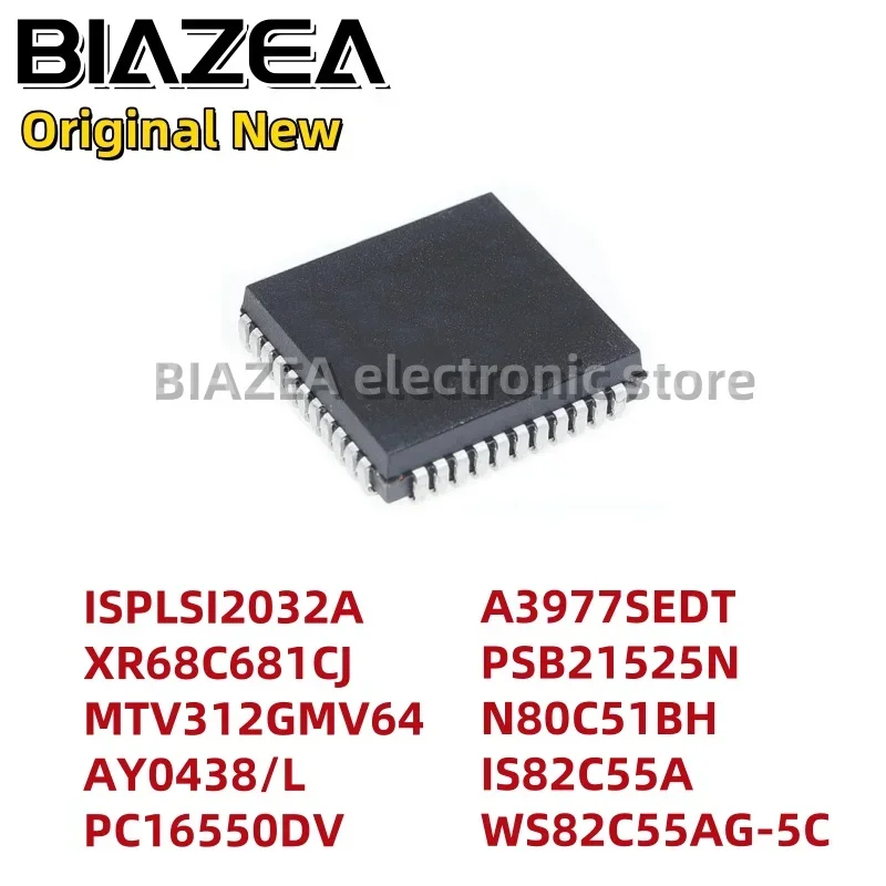 1piece ISPLSI2032A XR68C681CJ MTV312GMV64 AY0438/L PC16550DV A3977SEDT PSB21525N N80C51BH IS82C55A WS82C55AG-5C PLCC-44