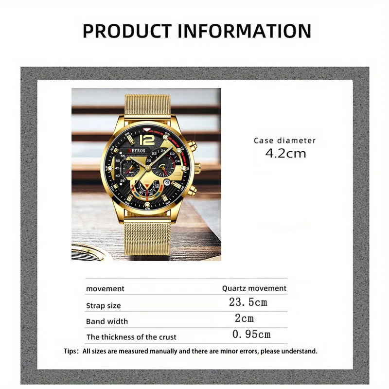 Fashion Mens Business Watches Luxury Stainless Steel Mesh Belt Quartz Wrist Watch Luminous Clock Men Casual Calendar Watch