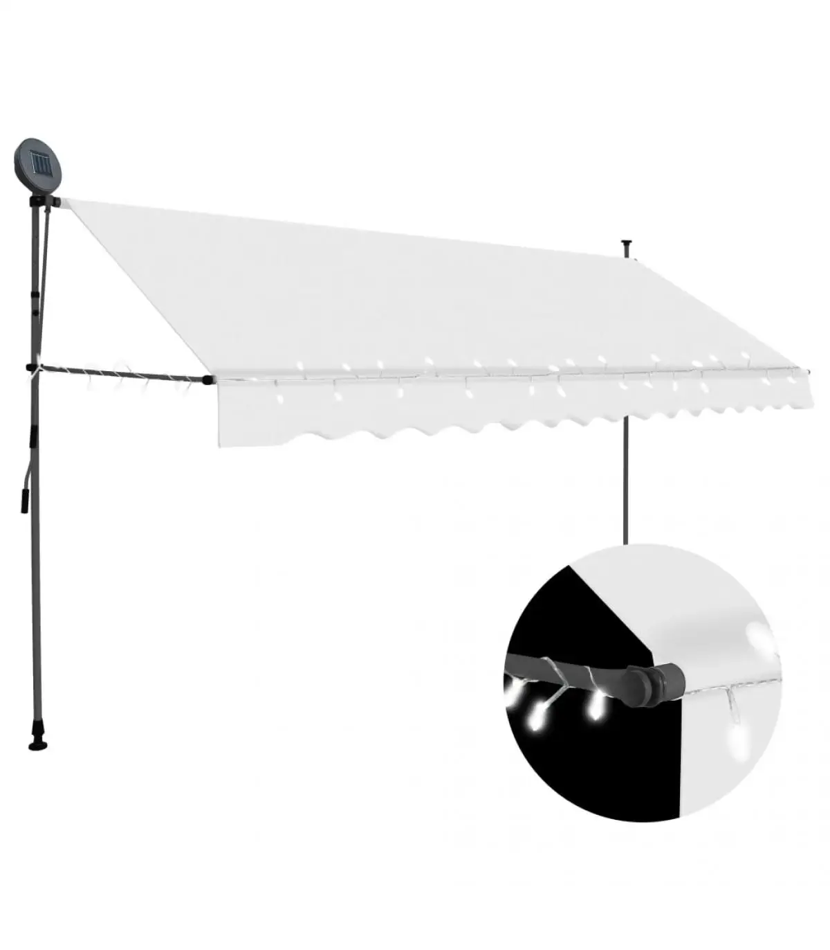 400 cm LED retractable awnings manual awnings with cream color