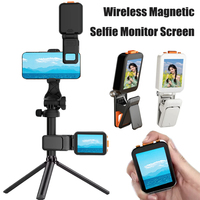 Magnetic Selfie Monitor Screen With Clamp for Smartphone Rear Camera Selfie Vlog Live Stream Video Recording for iPhone Android