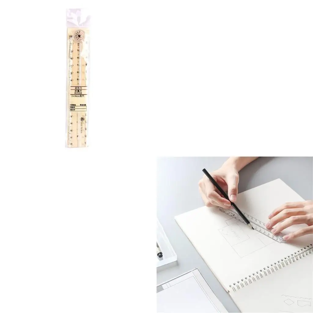  Clear Folding Rulers, Drawing Ruler Clearly Centimeters Scale, Measuring length 0-30cm (0-12Inch) for Student Teacher
