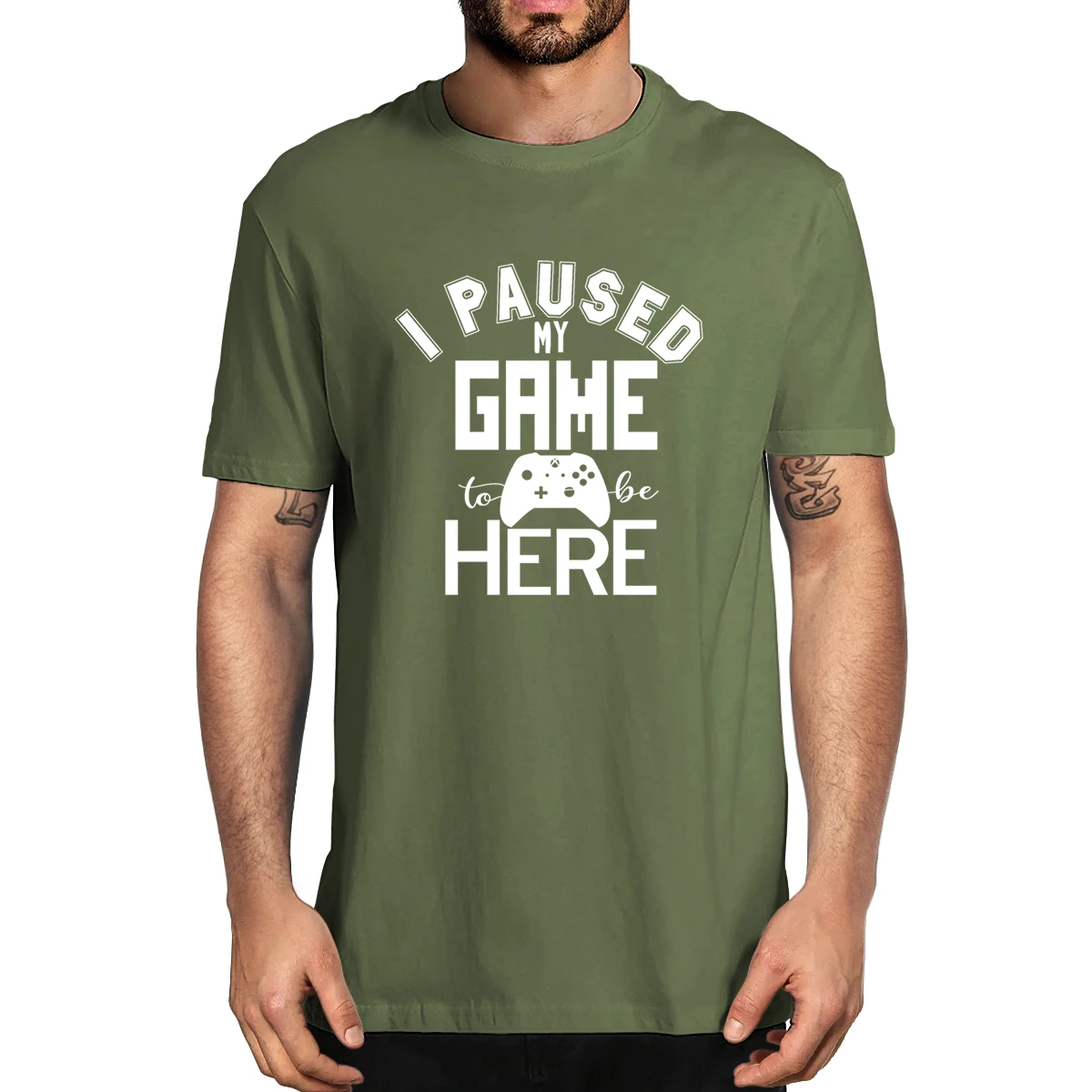 100% Cotton I Paused My Game To Be Here Funny Video Games Boys Summer Men's Novelty T-Shirt Women Casual Streetwear Soft Tee