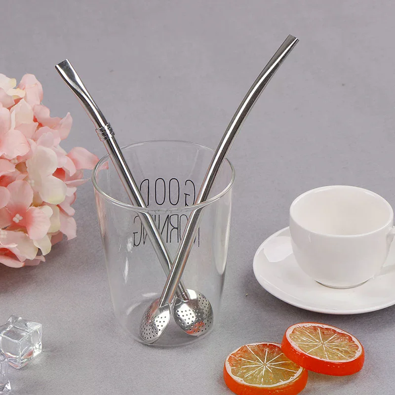 Stainless Steel Straws Yerba Mate Straw Tea Drinking Bombillas Filter Tubes