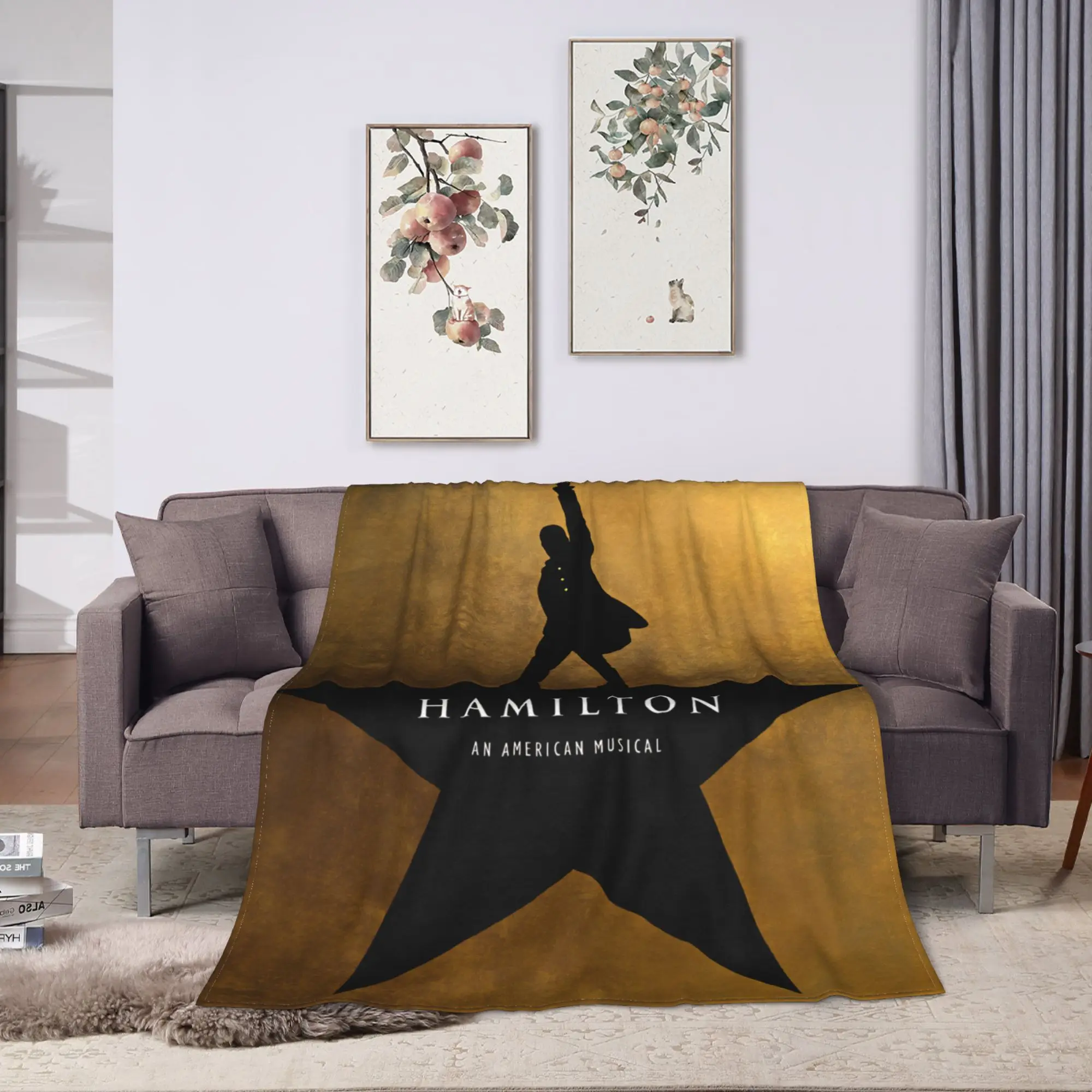 Hamiltons the Musical Blanket Quality Warm Soft  Bedding Throws Winter Picnic Couch Chair Funny Bedspread