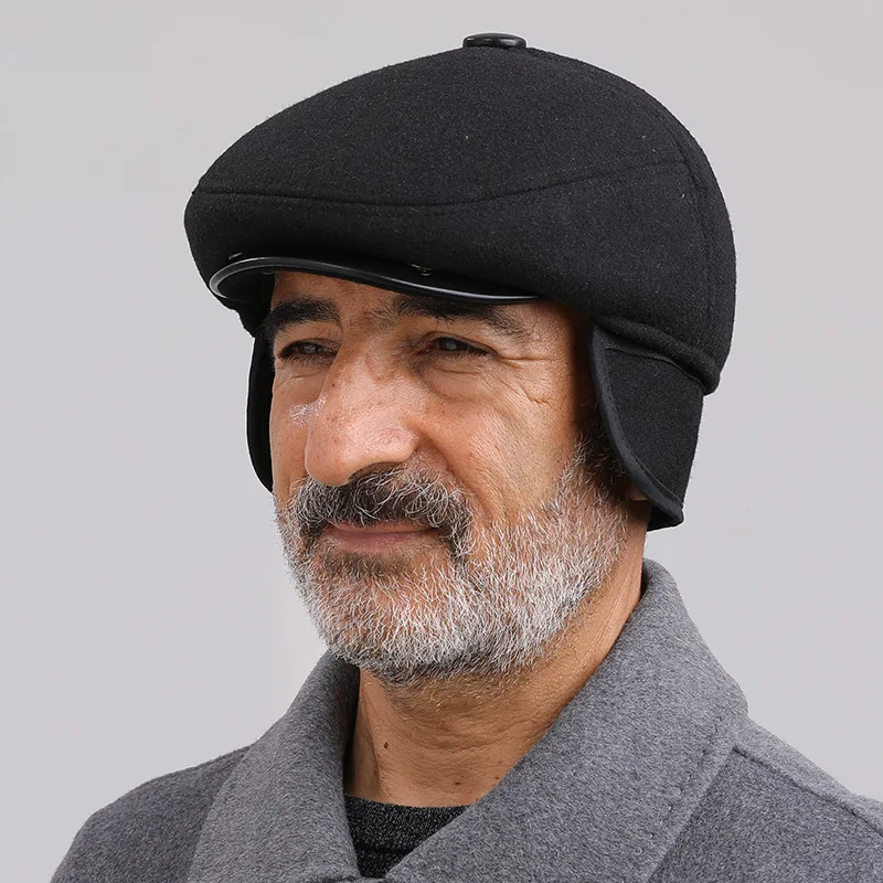 Hat For Men Winter middle-aged Elderly Dad Cap Warm Autumn Winter Old Grandpa Duck Tongue Hat Ear Protection Hats  Hot