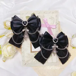 lolita accessories 2000s gothic hair accessories novelty hair clips Bow barrette bow ribbon hair clip Y2k hair clips Japanese