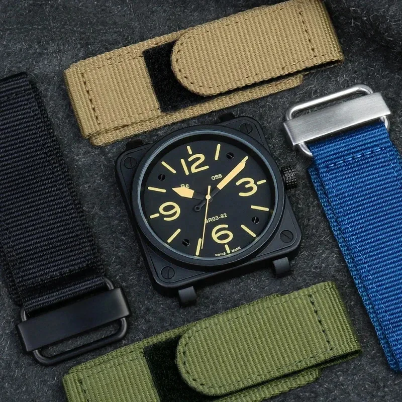 Suitable for Panerai Bell & Ross Nylon Strap hook and loop BR Watch Band Rough Outdoor 24mm 22mm