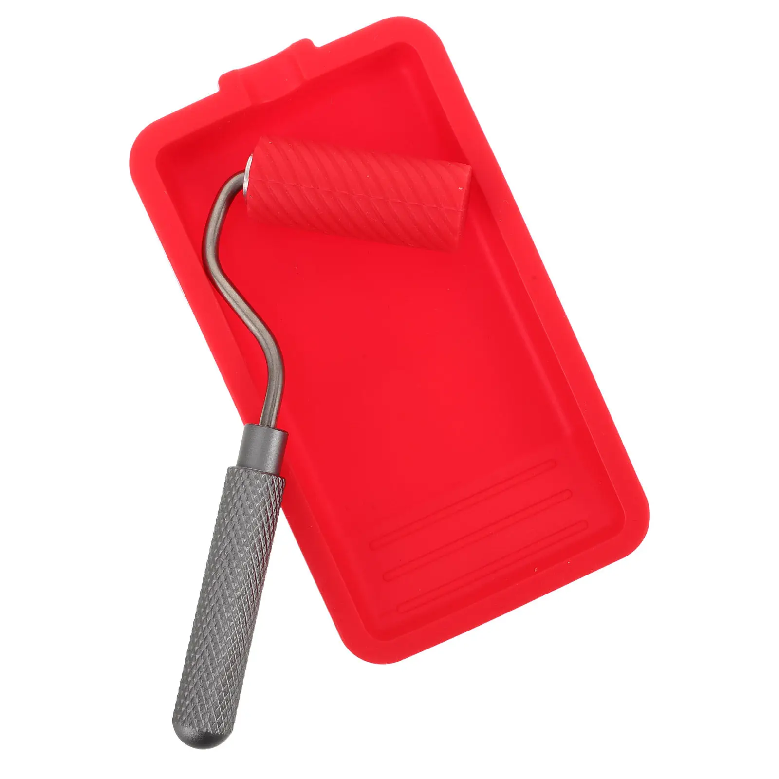 1 Set Non-stick Silicone Glue Brush Roller Woodworking Brushes Small Paint Tray Reusable Spreader Painters Tape Applicator