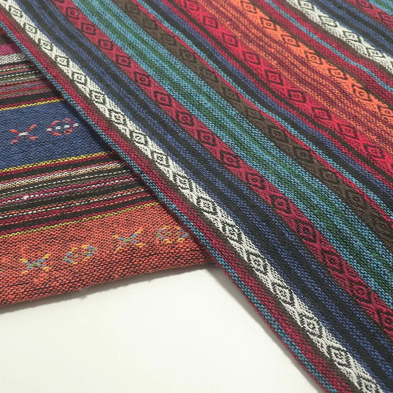50x150cm Bohemian Ethnic Style Cotton Linen Blend Fabric Tablecloths for Party Decorations DIY Wallet Sofa Cover Sewing Supplies