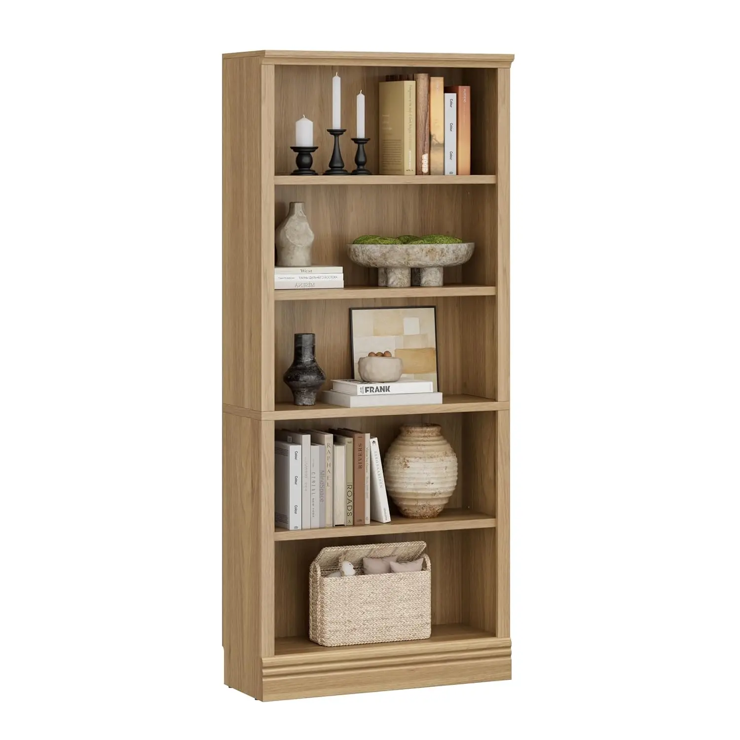 5-Tier Standard Bookshelf, Adjustable Shelves, 72.5