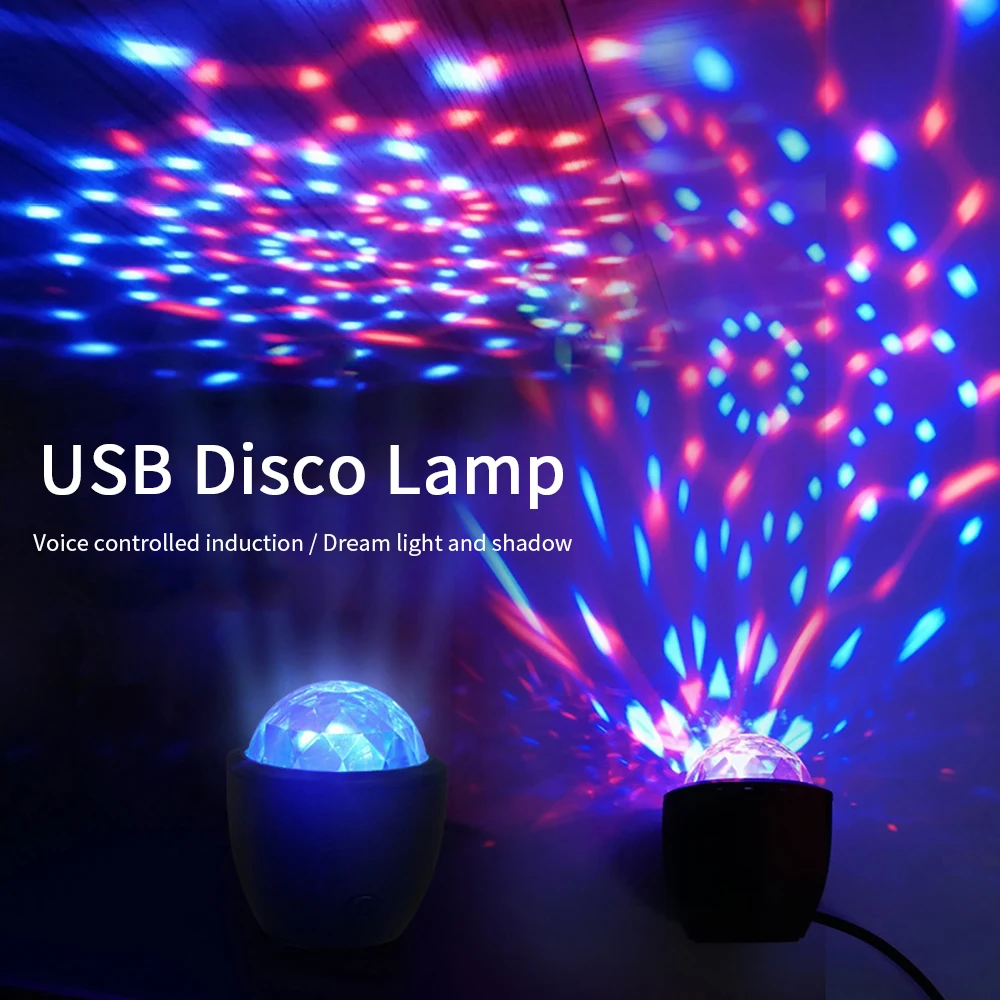 

Multifunction Mini Rotating LED Starry Sky Light Magical Ball Light RGB Projection Lamp Party DJ Disco Ball Light For Home Party