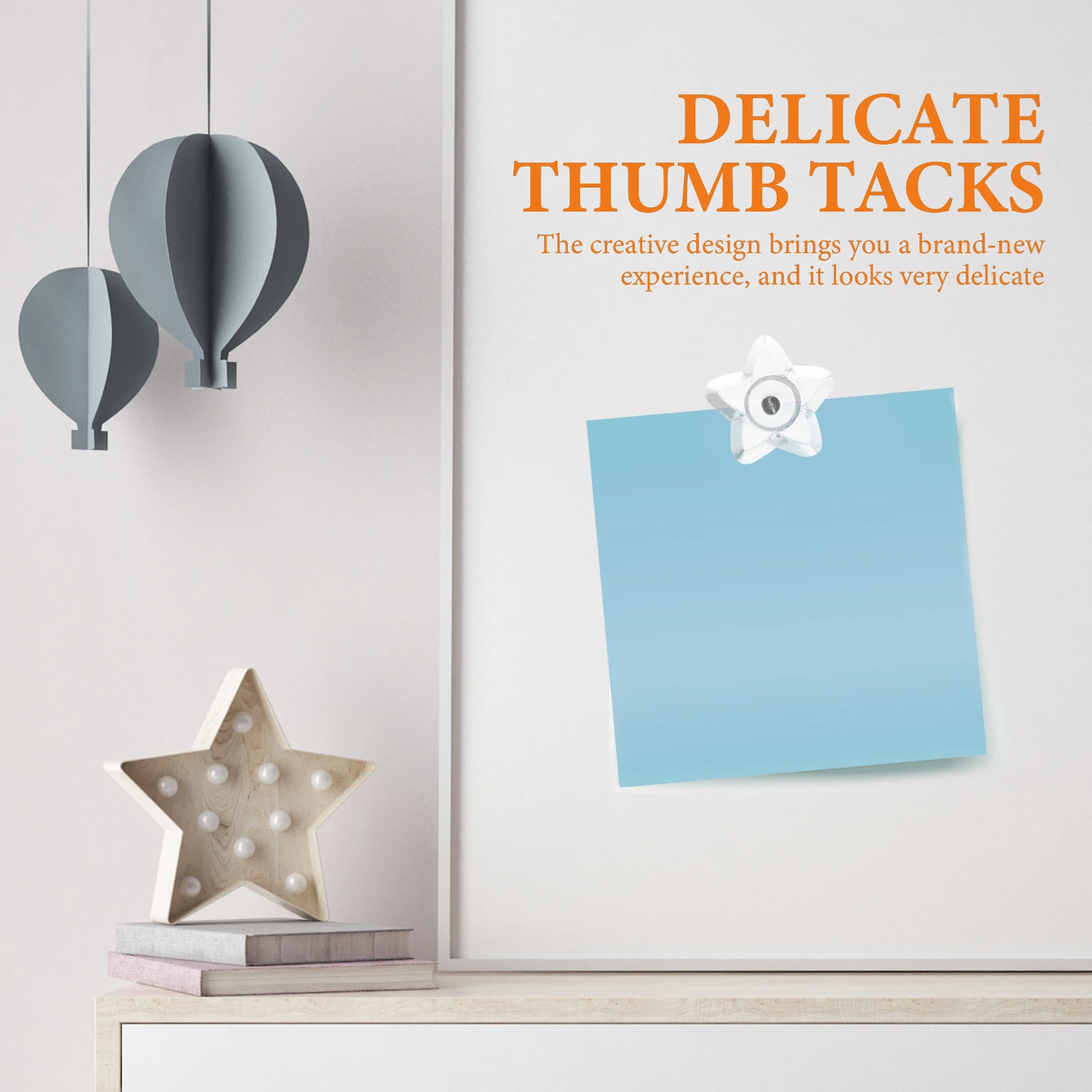 

100Pcs Premium Material Delicate Pushpins Multi Function Thumb Tacks Safe Photo Wall Decoration