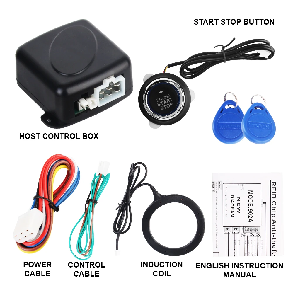 Entry Ignition Starter Switch Engine Push Button Keyless Entry Starter Antitheft System Car Alarm 12V One Start Stop Button