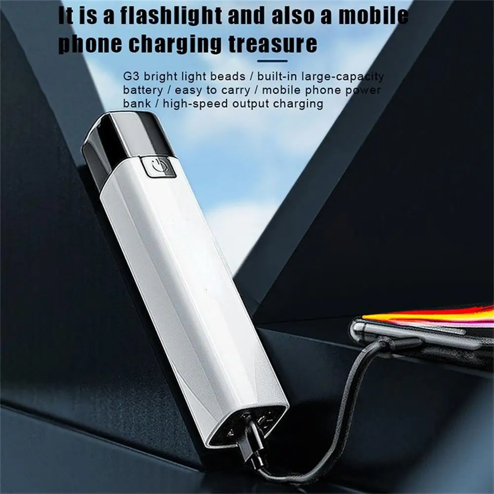 Portable Mini Flashlight Usb Rechargeable Super Bright Hand Lantern Outdoor Emergency Lighting Tool
