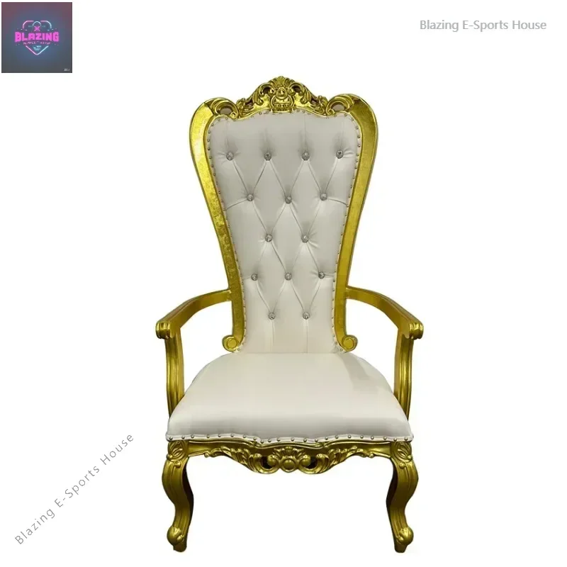 Factory direct sales solid wood hotel chair bride and groom wedding site decorative high back king