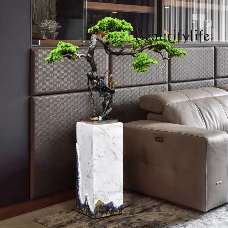 UP Modern simple creative light luxury decoration living room large floor welcome pine flowing water ornament