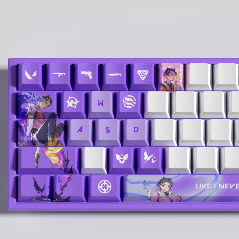 Fearless Contract Mechanical Keyboard Keycap Theme Set ASA119 Key PBT Thermal Sublimation Four Sided Transparent Keycaps Gifts