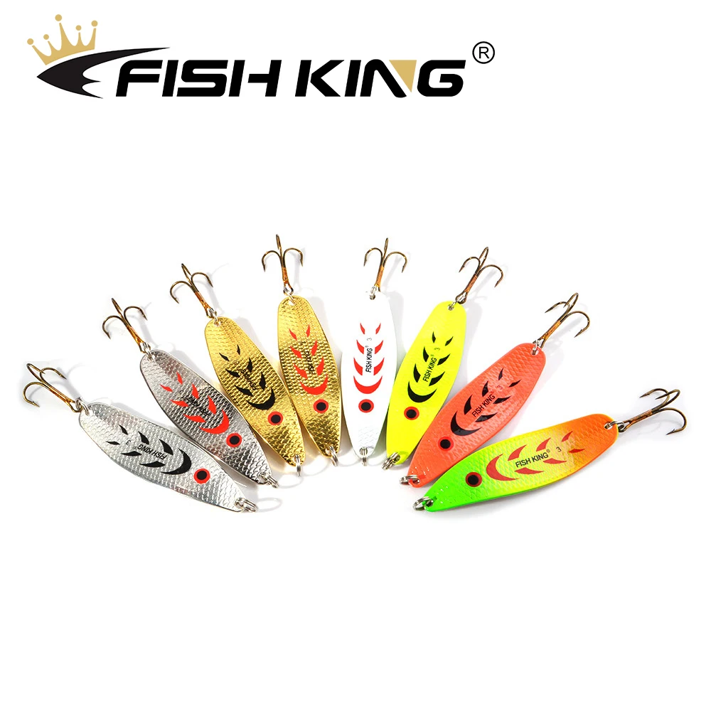 FISHKING Fishing Lures Spoon Wobble Metal Jig Trout Spoon18g 27g Spinner Lure Spoon Trout Area Sea Fishing Jigs Spoon for Pike