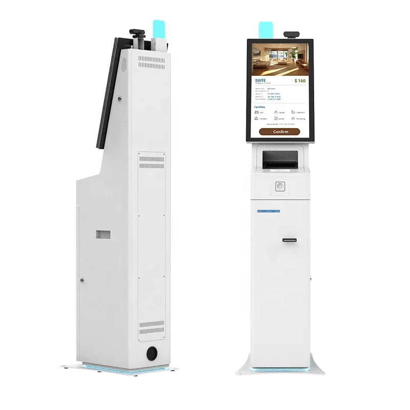 Hotel Floorstanding Interactive Visitor Management Card Dispenser Security Check-in Kiosk