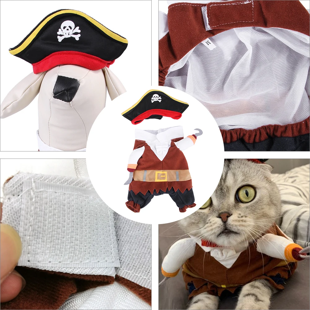 

1pc Halloween Dog Pirate Costume Pet Clothes Lightweight Waterproof Party Pet Costume for Cats Dogs Large Medium Small
