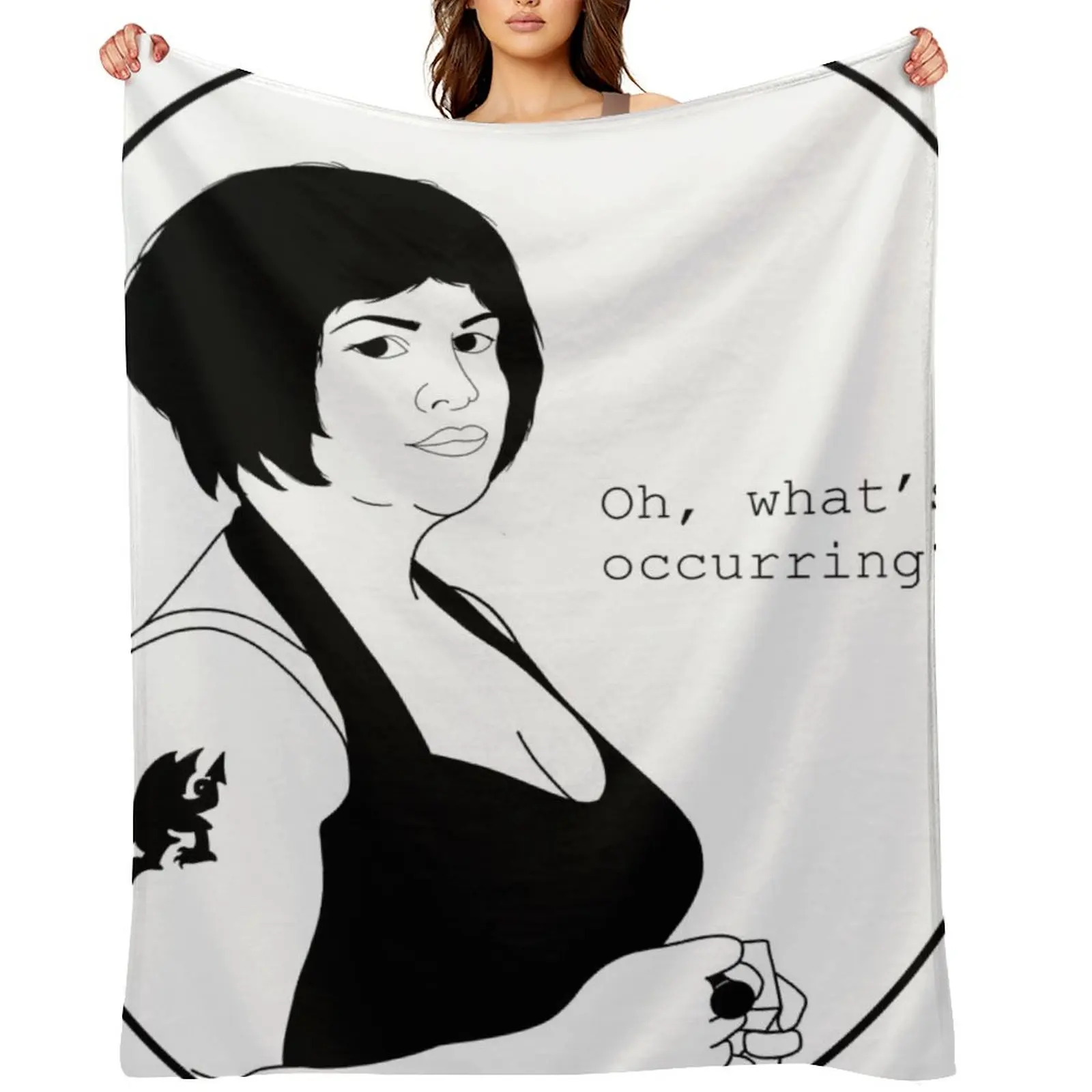 Oh, what's occurring? - Nessa Gavin & Stacey Line art Throw Blanket halloween Stuffeds For Decorative Sofa Blankets
