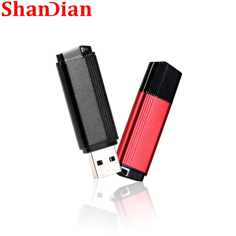 

SHANDIAN Frosted USB 2.0 Flash Drive 128GB Colorful Pen Drive 64GB with Free Key Chain Creative Business Gift Memory Stick 32GB