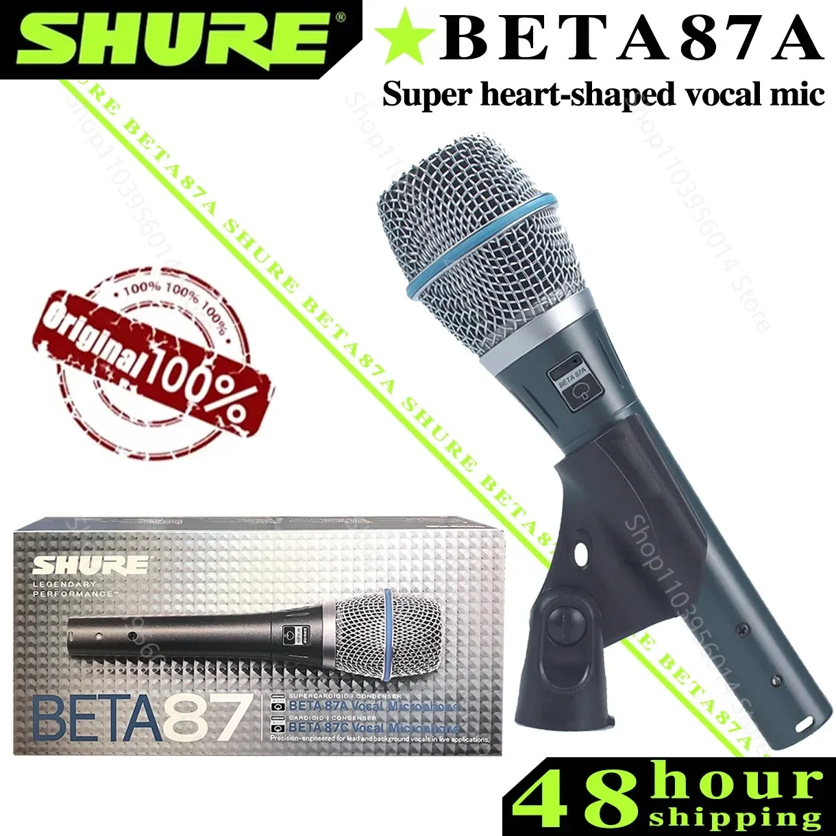 SHURE BETA 87A Mikrofon przewodowy Dynamiczny mikrofon kardioidalny Studio Home Record Handle Mic do karaoke Music Stage Performance Live Mic