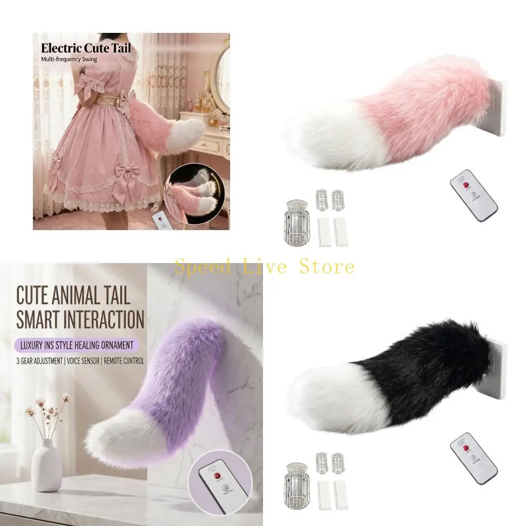547C Remote Operated Animal Tail Vehicle Exterior Styling Swing Animal Tail Decoration Rechargeable Auto Trunk Charm