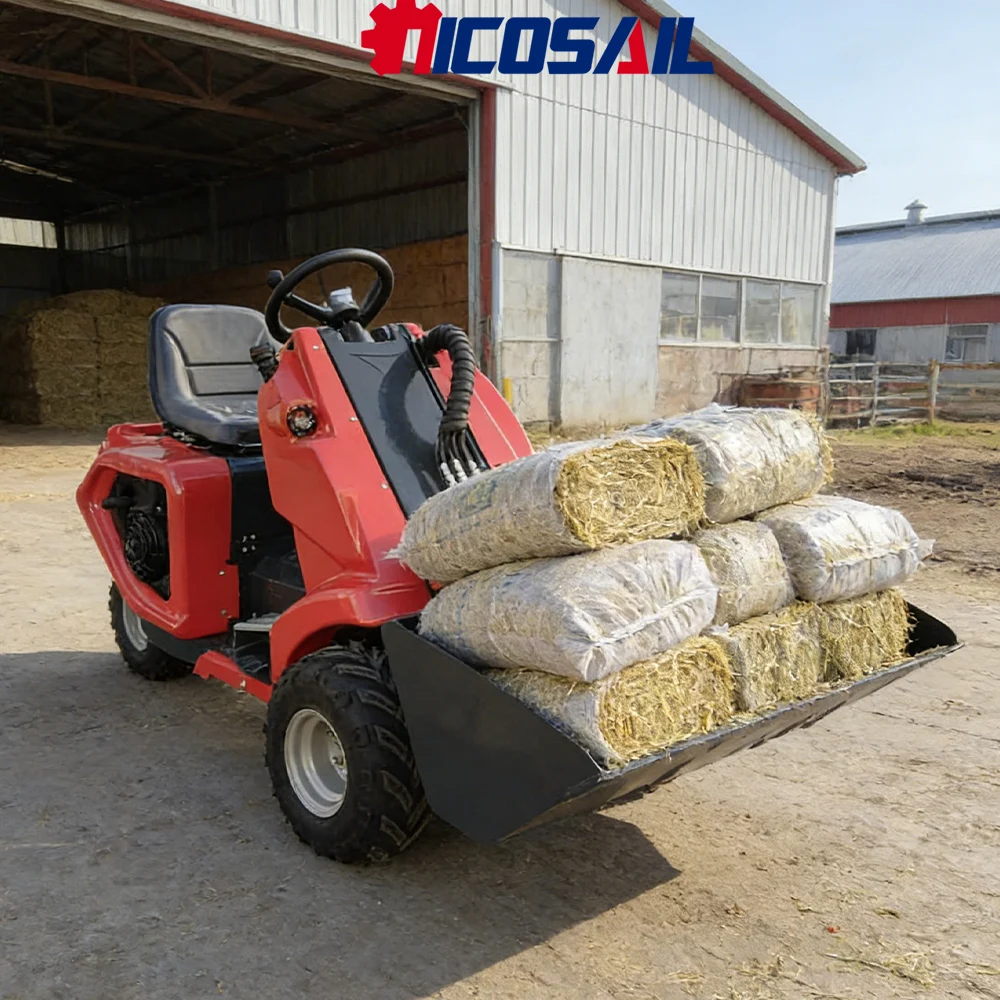 

Mini 3-Wheel Skid Steer Loader CE EPA for Farm Livestock Pen Cleaning Garden Site Clearing Work