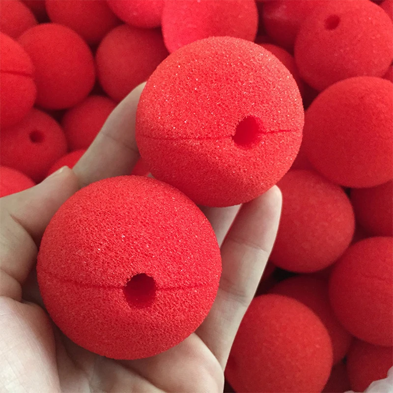 1-300pcs Red Clown Noses Foam Sponge Noses Circus Magic Props For Christmas Halloween Comic Costume Party Adults Kid Decoration