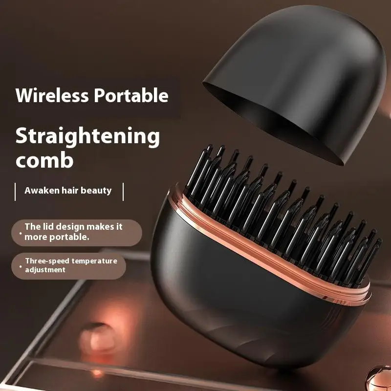 Wireless Charging Hair Comb Professional Straightening Hairdressing Tool For Home Use Long Hair Styling Volumizing Device