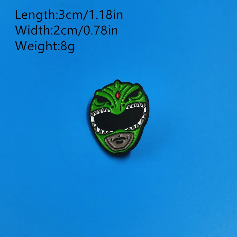 Power Dinosaur Rangers Enamel Pin Set Colorful Battle Suit Combat Helmet Lapel Badge Classic Anime Jewelry Collection Wholesale view 5