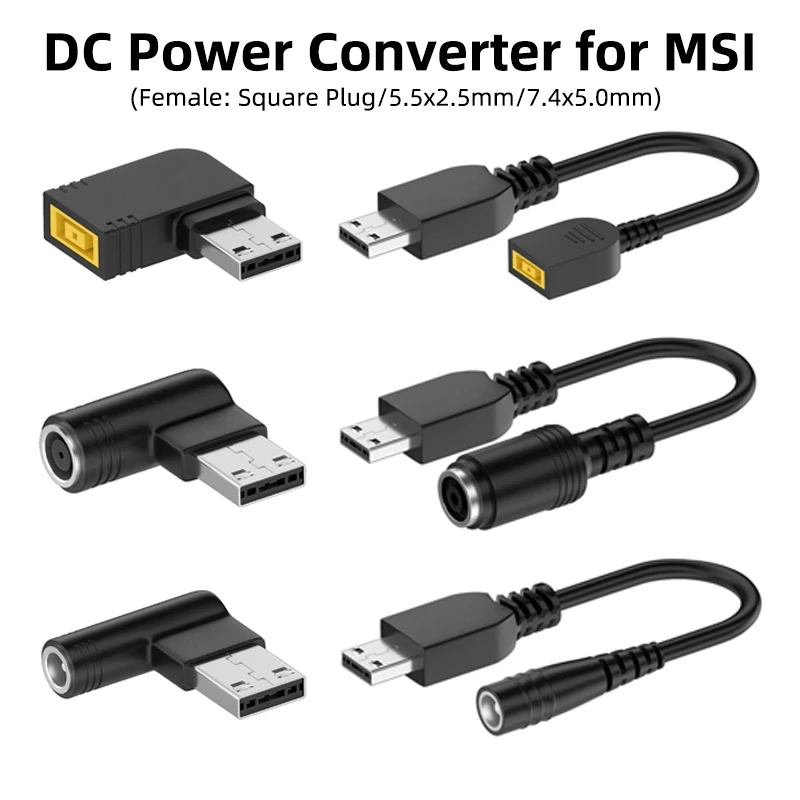 5,5x2,5 7,4x5,0mm quadratische Buchse DC-Netzteil Adapter Konverter für msi gp76 ge66 gp66 280w Laptop-Ladekabel