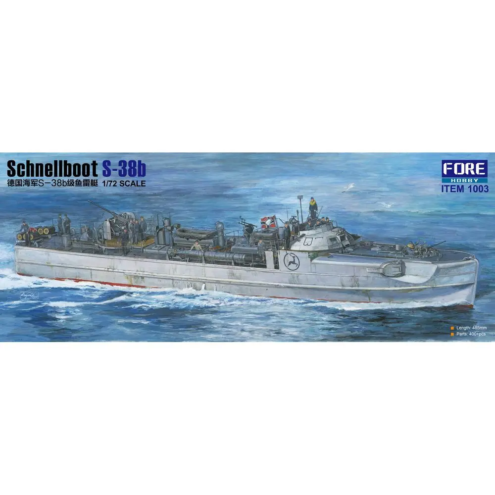 Fore Hobby 1003 1/72 German Schnellboot S38B - Scale Model Kit