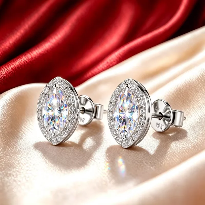 0,5~2,0 Karat ovale Moissanit-Ohrringe aus 925er Silber mit GRA-Zertifikat, modischer Hochzeitsschmuck, Brautschmuck, Jubiläumsgeschenk – Detail 4