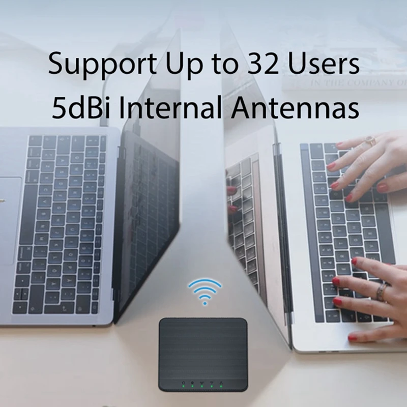 4G LTE Internet Router with Sim Card Slot Unlocked Mobile Hotspot Modem WiFi TypeC Port 300Mbps Wireless Lan-VVNB