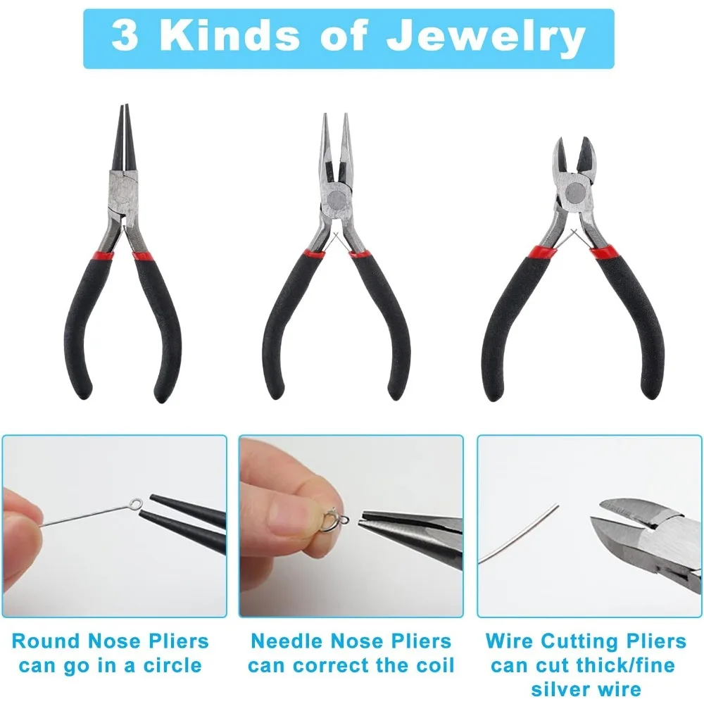 Jewelry Making Kit for Adults, Jewelry Making Supplies Kit with 3pcs Premium Jewelry Pliers, 1830pcs Findings, Adjustable Helpi