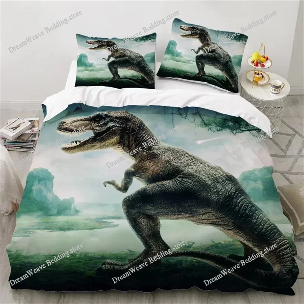 3D Print Dinosaur Duvet Cover King Twin Queen Double Size Kit Ultra-fine Fiber Pillowcase Fashion Polyester Bedding Set963