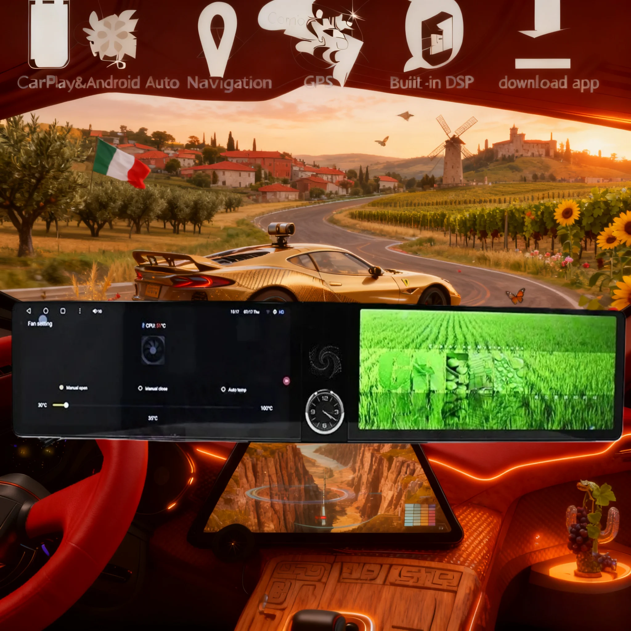 CarPlay Auto Android 14 Multimedia Stereo Player For Volkswagen T-Cross 2019 2020-2023 Dual 12.3