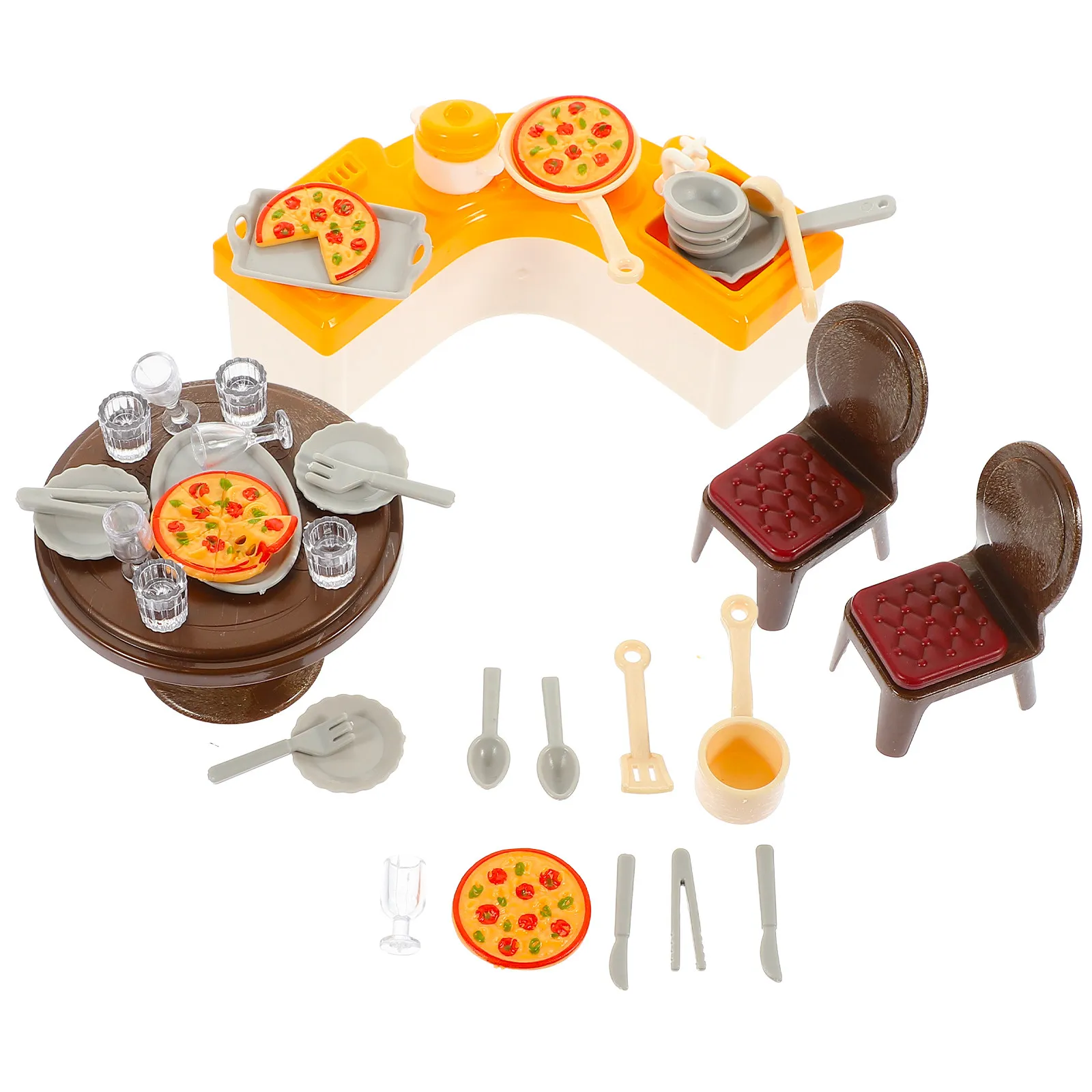 1Set Miniature Kitchen Scene Mini Ornaments High Simulation Tiny House Accessories Kids Pretend Play Fun Decorations