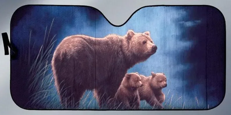 Car sun visor brown bear UV protection front windshield ratio car sun visor gift accessories