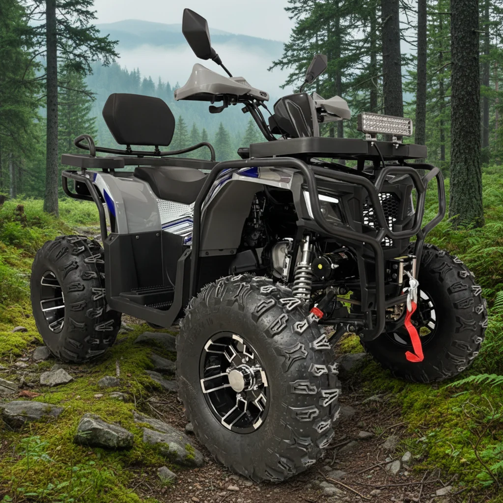 Hot Sale Automatic Off Road 200cc Engine ATV for Adults Installed with Winch and Tow Ball