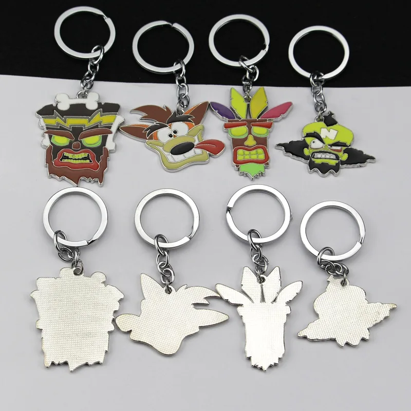 Game Crash Bandicoot Key Chains Cosplay Keychain Male Anime Jewelry Key Holders Keyring Souvenir for Men Women