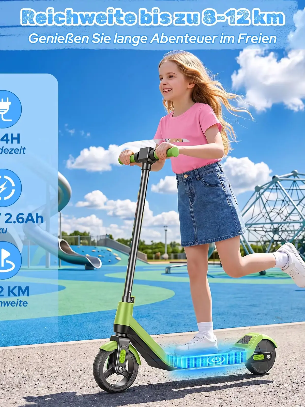 T1 Elektroroller |   130W Bürstenloser Motor, 22,2V 2,6Ah Akku, 16km/h Höchstgeschwindigkeit, Vollgummireifen, Faltbar und Leichtgewichtig für Erwachsene & Kinder