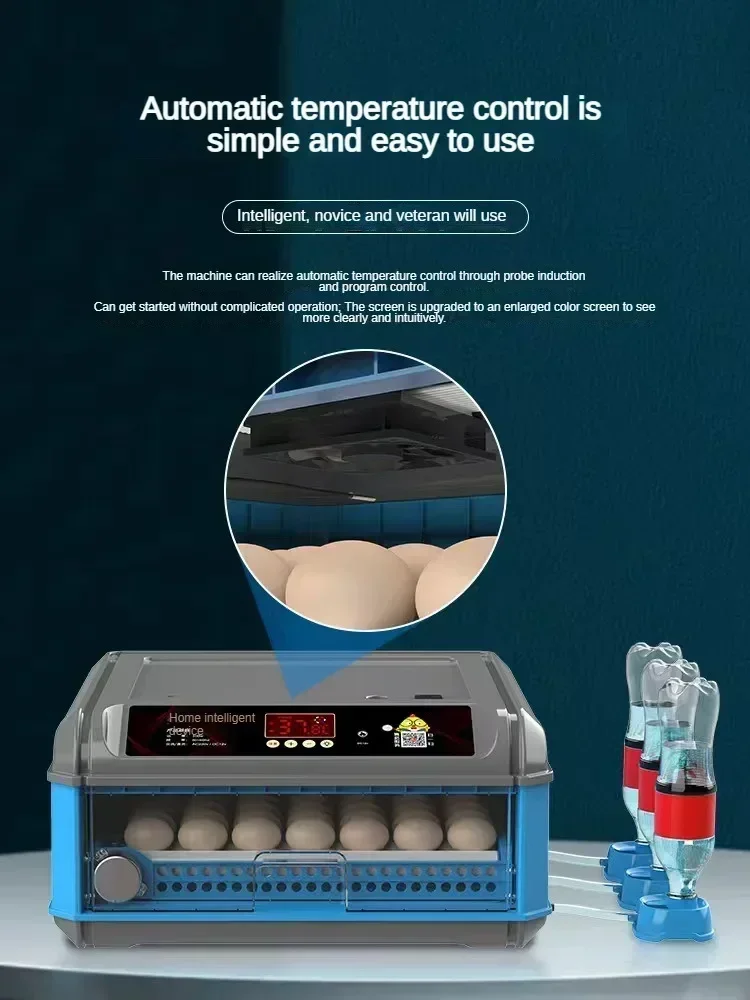 256-500 Capacity Egg Incubator Fully Automatic Dual Power Hatching Machine Chick Roller Automatic Temperature Humidity Control